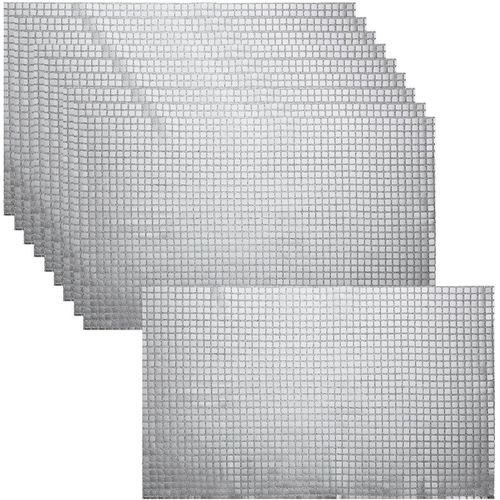 Eryi-Lot De 10 Sets De Table Miroir Brillant - 30 X 45 Cm - Argenté - Carré Rétro - Pour Table De Dîner, Décoration De Table Disco Pour Anniversaire, Enterrement De Vie De Jeune Fille, Fête