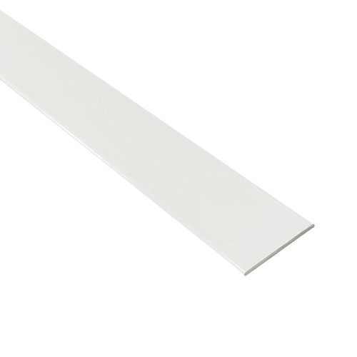 HOMEWELL - Méplat aluminium (24mm x 1mm x 1500 mm, Laqué Blanc)