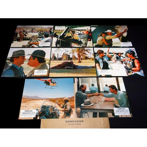 Renegade (Renegade, Un Osso Troppo Duro) : Jeu De 8 Photos D'exploitation Cinématographique - Format 21x27 Cm - De Enzo Barboni Avec Terence Hill, Norman Bowler, Ross Hill, Robert Vaughn - 1987