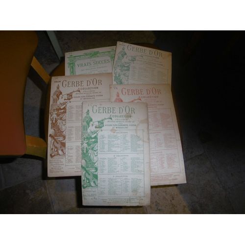 Rare Lot Chansons Anciennes Collection Gerbe D Or N( 1 ,9 , 16 , 18 , 79 , ) Cake - Walk Américan Noir Indiana Valse Retour A La Vie Flots Du Danube , -Polka Des Marteaux,