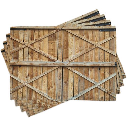 Eryi-Rustique Lot De Sets De Table En 8 Pièces, Bois En Bois Porte Plank, Tissu Lavable Pour Salle À Manger Et Cuisine, 30 Cm X 45 Cm, Marron Et Bleu