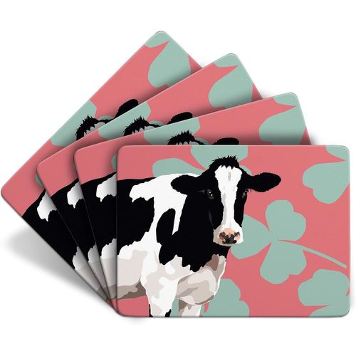 ERYI-Lot De 4 Sets De Table Motif Vache Friésienne