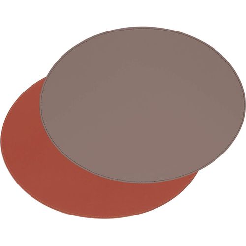 ERYI-Set De Table Ovale En Similicuir Marron/Rouge 9 X 12 X 16 Cm