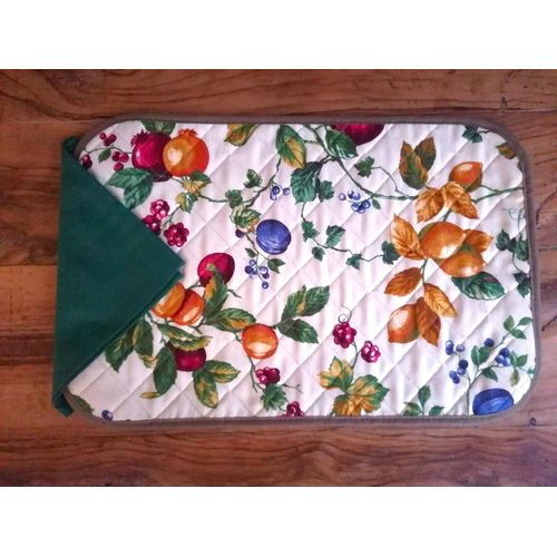 Eryi-Set De Table Matelassé Avec 1 Serviette, Motif Fruits, Fabriqué En Italie.