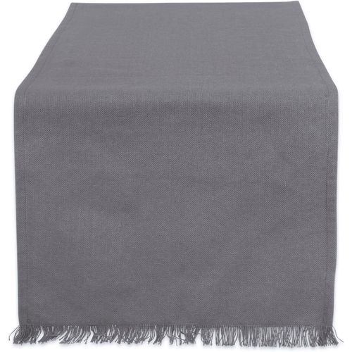 Eryi-100% Coton À Franges Épais Serviette De Table, Gris, Table Runner 14x72