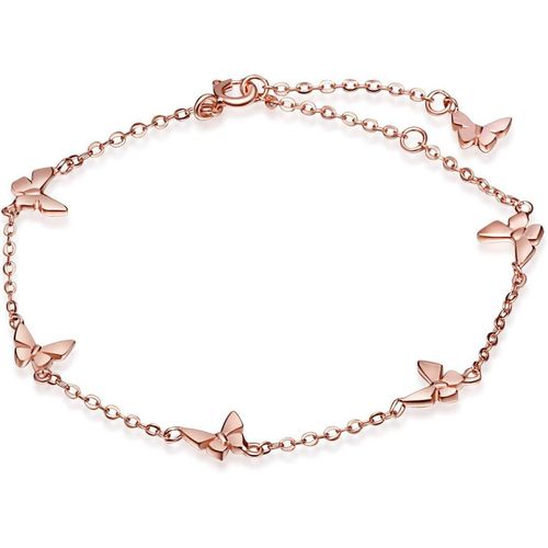 Eryi-Infinite U Bracelet Élégant Pour Femme En Argent Sterling 925 Avec Oxyde De Zirconium - Chaîne Réglable - Cadeau De Noël Ou D'anniversaire - Or Rose
