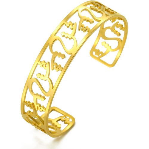 Eryi-Islamique Musulman Shahada Bracelet Squelette Ouverture Bracelet Réglable Acier Inoxydable Musulman Arabe Islamique Musulman Musulman Religieux Bracelets Ouvrés Allah Bracelets