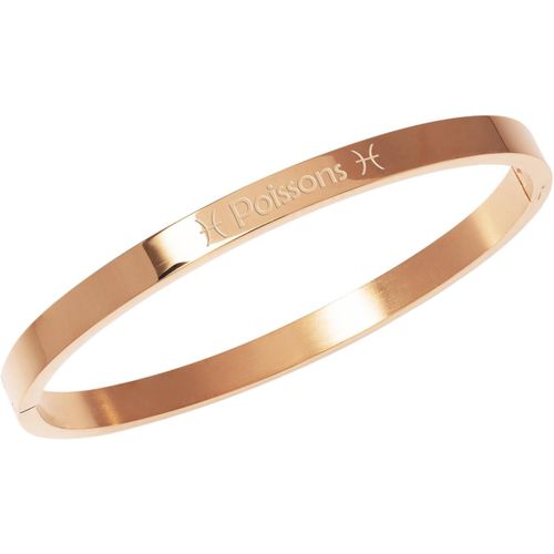 Eryi-Bracelet Jonc Fin En Acier Inoxydable 316l Avec Signe Astrologique Bracelet Zodiaque Largeur 4 Mm Cadeau D'amour Couleur Rose