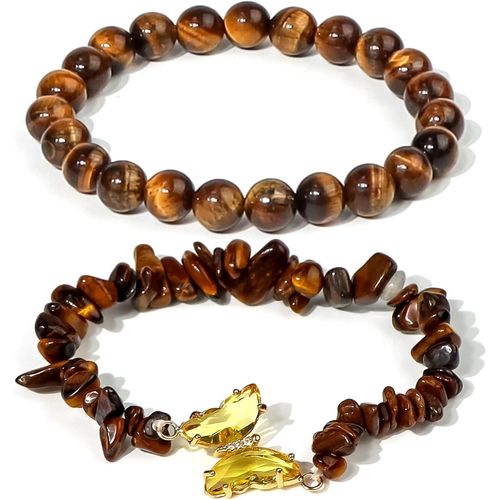 Eryi-2 Pcs Bracelets En Cristal Élastiques Pour Anxiété, Yoga, Guérison Énergétique, Bijoux Cadeaux Pour Anniversaire, Saint-Valentin, Noël Pour Filles, Femmes, Hommes