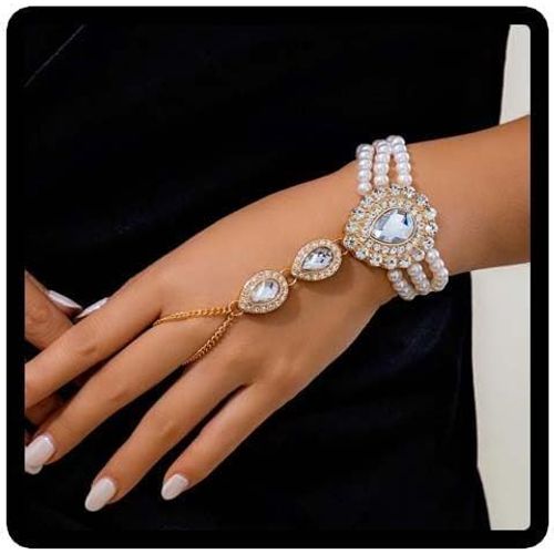 Eryi-Vintage Perles Collier Bracelet Mariée Mariage Collier Collier Cristal Bijoux De Mariée Accessoires Pour Femmes