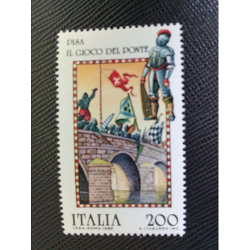Timbre Italie Y T 1535 Jeux De Bridge Traditionnels À Pise 1982 (020709 )