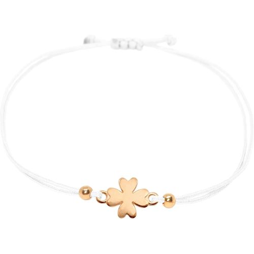 Eryi-Bracelet Trèfle Pour Femme - Or Rose - Porte-Bonheur Fait Main - Avec Trèfle - Taille Réglable - Avec Emballage Cadeau
