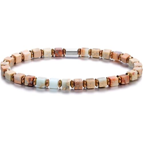 Eryi-4mm Bracelet Pierre Naturelle Cuivre Perle Bracelet Elastique Bracelet Porte Bonheur Pierre Lithotherapie Précieuses Pour Femme Homme