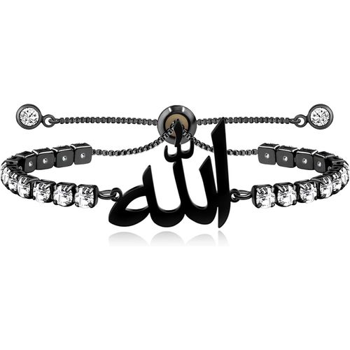 Eryi-Bracelet Tennis Symbole Allah Pour Femme - Bracelet Réglable À Fermoir Bolo Avec Zircon Cubique Idéal Pour Musulmans Ya4963