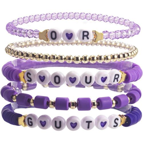 Eryi-Olivia - Ensemble De Bracelets Pour Femmes Et Filles - Bracelets D'amitié Extensibles Inspirés De L'album Guts/Sour - Cadeaux - Bracelets D'amitié Extensibles Faits À La Main Pour Les Fans De