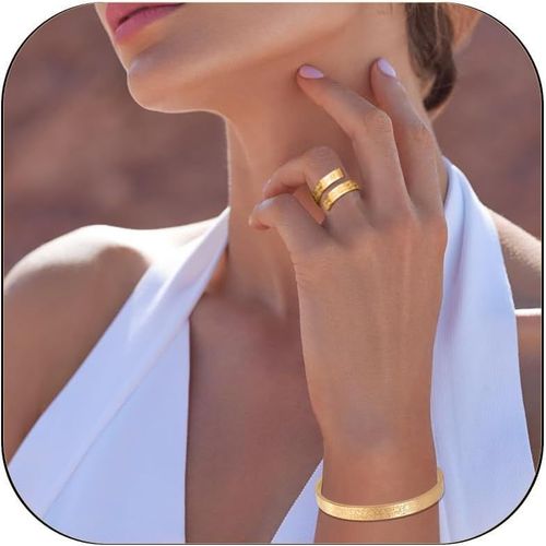 Eryi-Bague/Bracelet Ajustable Ayatul Kursi Pour Femme Homme Musulman Anneaux Allah Coran Calligraphie Arabe Anneaux Islam Eid Bijoux Islamiques