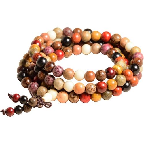 Eryi-8mm-108 Bracelet Perles En Bois De Santal Naturel Collier/Bracelet Chaîne Chapelet Perles Tibétain Bouddhiste Bouddha Mala Élastique Pierres Bracelet Homme Femme