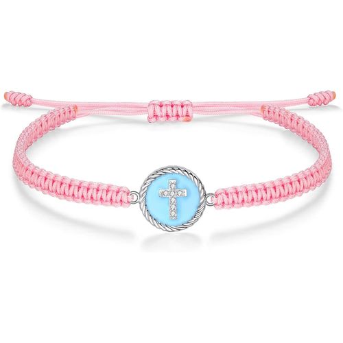 Eryi-Bracelet Cordon Porte-Bonheur, Bracelet Poisson Chrétien Pour Femme, Bijoux Argent 925 Pour Fille Cadeau Communion Baptême, Bracelet Original Fait Main