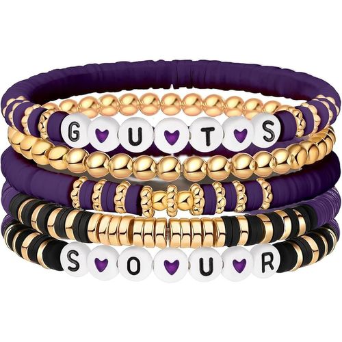 Eryi-Olivia - Ensemble De Bracelets Pour Femmes Et Filles - Bracelets D'amitié Extensibles Inspirés De L'album Guts/Sour - Cadeaux - Bracelets D'amitié Extensibles Faits À La Main Pour Les Fans De