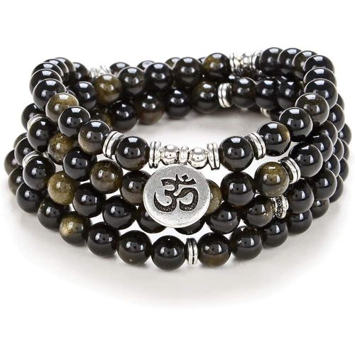 Eryi-Yoga Symbole 8mm Mala Perles Bracelet 108 Spirituel Collier Méditation Accessoires Bijoux Pour Femmes Hommes Cadeaux