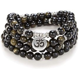 ERYI-Yoga Symbole 8Mm Mala Perles Bracelet 108 Spirituel Collier Méditation