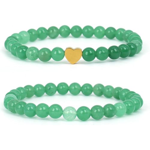 Eryi-2 Pièces Bracelet Pierre Naturelle, Chakra Bracelet En Pierre Naturelle, 6mm Gemstones Friends Bracelets, Bracelets Elastique En Pierre Naturelle Pour Femmes