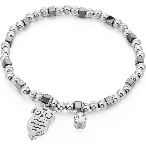 Eryi-Bracelet Élastique Avec Perles En Acier Inoxydable Avec Cristal Pour Filles, Cadeau Pour Amis, Circonferenza Del Polso Da Circa 17-18 Cm, Acier Inoxydable, Cristal, Cristal