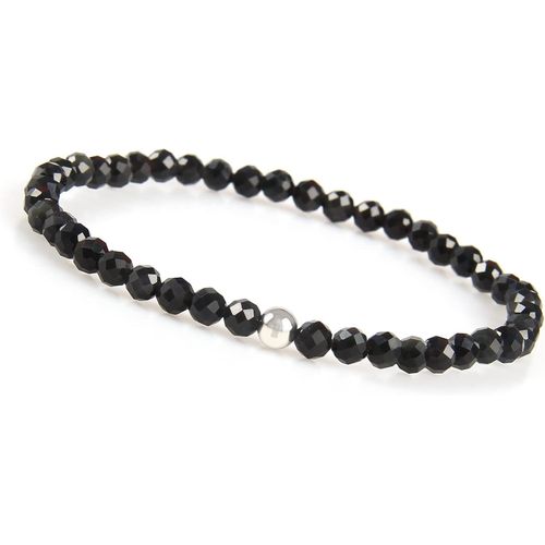 Eryi-Bracelet De Perles Pour Femmes Avec De Vraies Pierres Naturelles Et Une Perle En Argent 925 I Bracelet De Pierres Naturelles En Perles À Facettes De 4mm