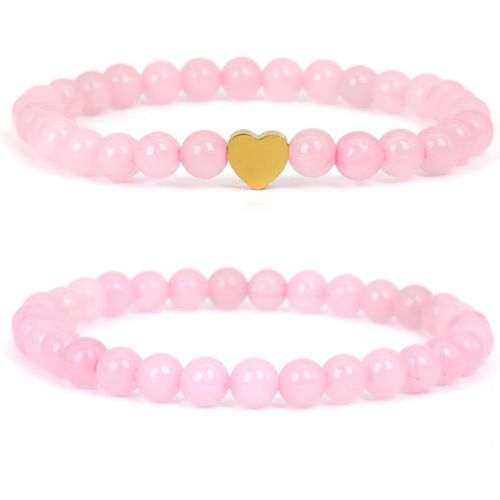 Eryi-2 Pièces Bracelet Pierre Naturelle, Chakra Bracelet En Pierre Naturelle, 6mm Gemstones Friends Bracelets, Bracelets Elastique En Pierre Naturelle Pour Femmes