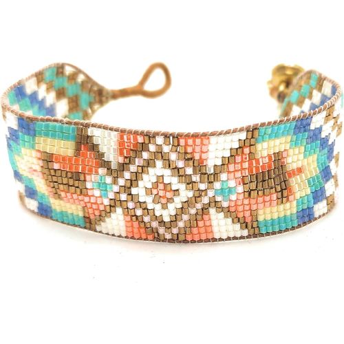 Eryi-Bracelet Femme Miyuki | Bracelet Élégant En Perles Miyuki En Cristal Brillant Pour Femmes Et Hommes | Fermeture Dorée