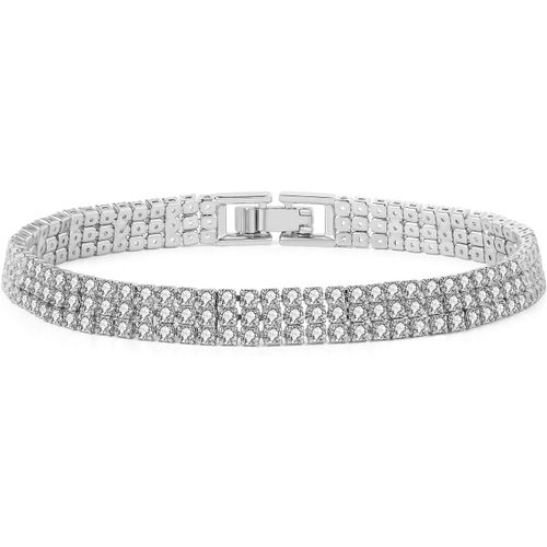 Eryi-Bracelet Femme Argent Cristal Zirconium Bracelet Jonc Femme Or Bijoux Cadeau Femme Anniversaire Amitie Maman Personnalisé Bracelets Silver