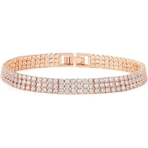 Eryi-Bracelet Femme Argent Cristal Zirconium Bracelet Jonc Femme Or Bijoux Cadeau Femme Anniversaire Amitie Maman Personnalisé Bracelets Silver