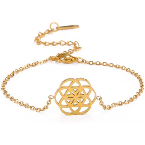 Eryi-Bracelet Fleur De Vie Pour Femme En Acier Inoxydable Creux Géométrique Stlye Fleur De Vie Pendentif Bracelet Géométrie Sacrée Bijoux Spirituels