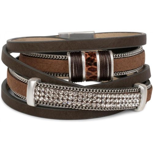 Eryi-Bracelet Enroulé Vintage Avec Strass, Chaîne En Métal Et Fermeture Magnétique, Avec Trois Rangs, Bracelet, Femmes 05040024