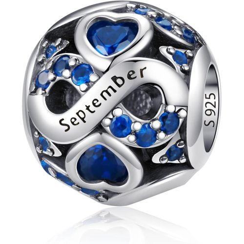 Eryi-Janvier-Décembre De Naissance De Zirconium Pendentif Pour Femme Birthstone Charms 925 Sterling Silver Openwork La Compatibilité Pandora Charm Bracelet, Anniversaire Cadeaux