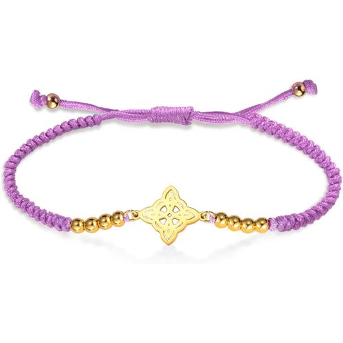 Eryi-Sorcières Noeud Bracelet Pour Femmes Hommes En Acier Inoxydable Magique Celtique Noeud Réglable Couleur Perlé Tressé Sorcière Noeud Bracelets Chaîne Wiccan Bijoux