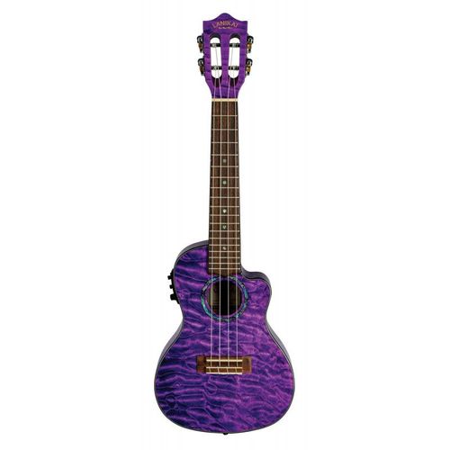 Lanikai Qm-Pucec - Ukulélé Concert Électro-Acoustique Érable Pommelé - Purple Stain Brillant (+ Étui)