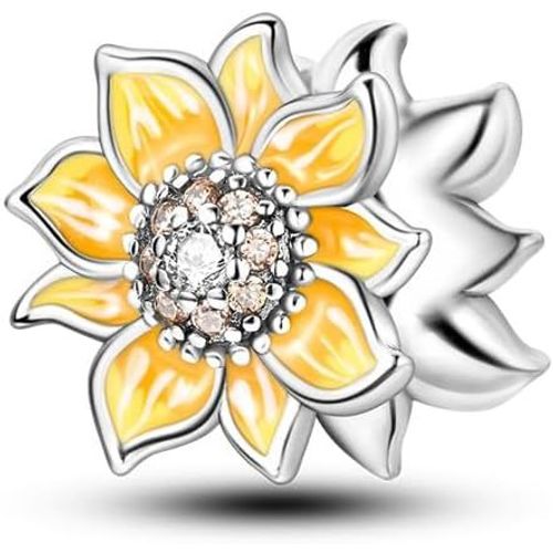 Eryi-Femmes Charms 925 Charms En Argent Sterling Avec Des Perles De Fleurs,Compatible Avec Les Charms Européens Pour Les Femmes Filles Bracelets Pandora