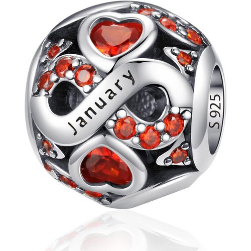 Eryi-Janvier-Décembre De Naissance De Zirconium Pendentif Pour Femme Birthstone Charms 925 Sterling Silver Openwork La Compatibilité Pandora Charm Bracelet, Anniversaire Cadeaux