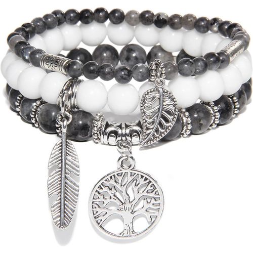 Eryi-3 Pièces Bracelet En Pierre Naturelle, Bracelet D'agate, Bracelet De Pierres Précieuses, Bracelet Élastique En Pierre Naturelle Pour Femmes