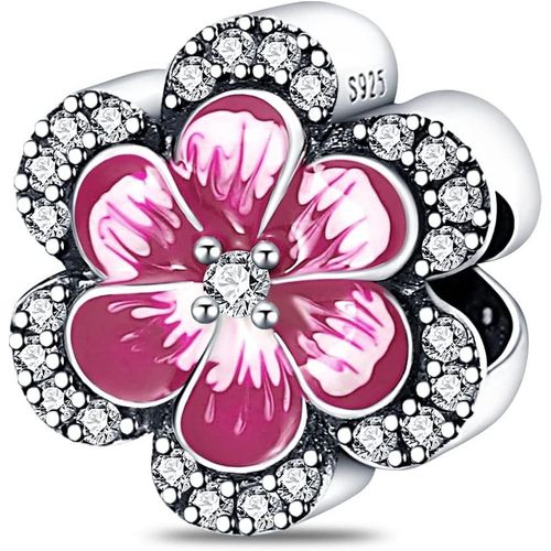 Eryi-Femmes Charms 925 Charms En Argent Sterling Avec Des Perles De Fleurs,Compatible Avec Les Charms Européens Pour Les Femmes Filles Bracelets Pandora