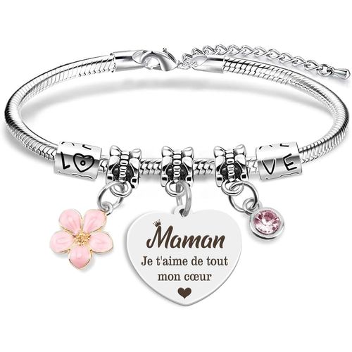 Eryi-Cadeau Fete Des Meres, Cadeau Fête Des Mères Maman Mère Mere Bracelet Mami Gourmette Valentine Anniversaire Noel Paques Cadeaux Original Idee Femme Accessoire