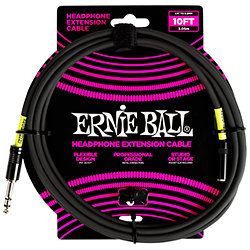 Ernie Ball - Rallonge De Casque Stéréo Jack Vers Mini-Jack 3m Noire