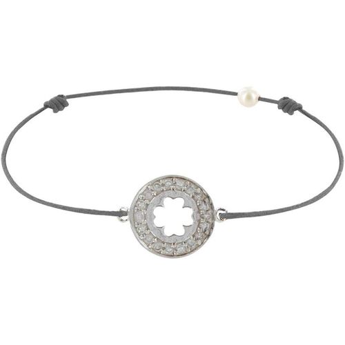 Eryi-- Bracelet Lien Argent 925 Médaille Porte Chance Et Strass - Classics