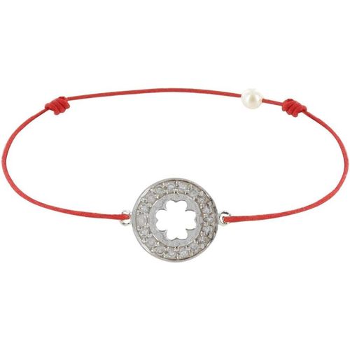 Eryi-- Bracelet Lien Argent 925 Médaille Porte Chance Et Strass - Classics