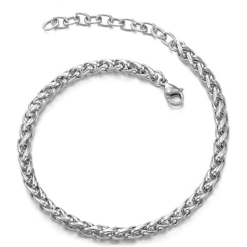 Eryi-Classique Acier Inoxydable Femme Filles Lien Franco Bracelets De Cheville, Réglable