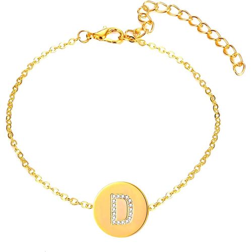 Eryi-Bracelet Pour Femme Avec Lettre Initiale En Acier Inoxydable Avec Pierres Brillantes En Zircone Bijou Bon Marché Cadeau Original Amis Fiancés