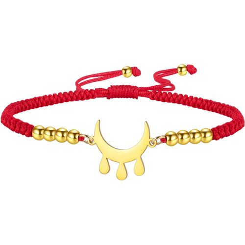 Eryi-Bracelet À Breloques De La Déesse De La Triple Lune Amulette Bracelets De Bénédiction Perles De Lune Bracelet Réglable En Acier Inoxydable Bijoux Pour Femmes