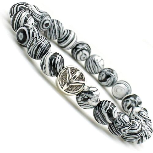 Eryi-Bracelet Chakra Pierres Naturelles, Perle Ronde Bijoux Élastique Pour Femme Et Homme