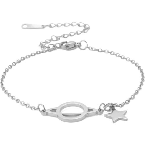 Eryi-Bracelet Saturn En Acier Inoxydable Bracelet Planète Fantaisie Bracelet D'étoile Gardienne Du Capricorne Pour Femmes Filles